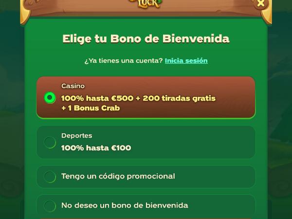 Bono de bienvenida del casino